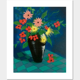 Vase of Flowers - printable - from my original acrylic painting Posters and Art